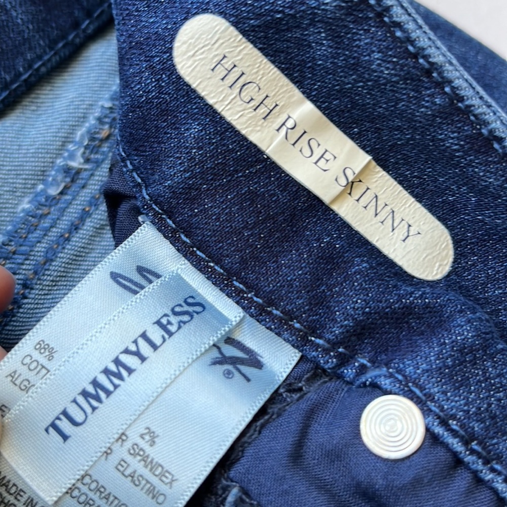 Seven7 Women's Skinny Jeans - Dark Blue Indigo - Picture 10 of 14